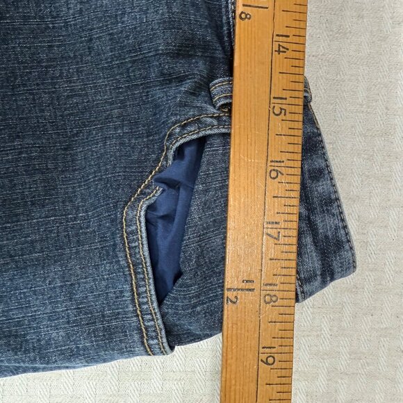 Casual Corner Annex Womens Size 18W Blue Stretch Denim Cropped Cuffed Hem Jeans - Picture 6 of 10